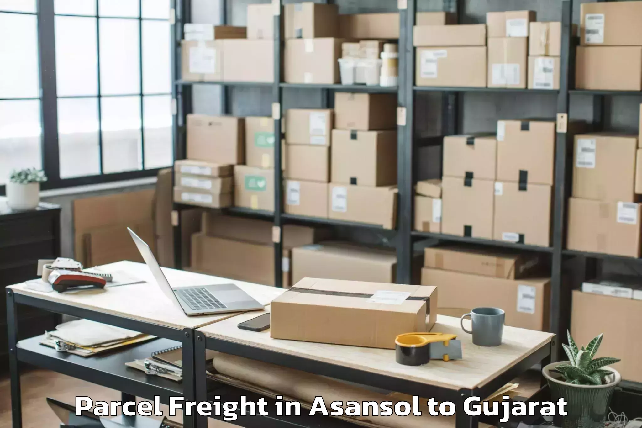 Book Asansol to Delvada Parcel Freight Online